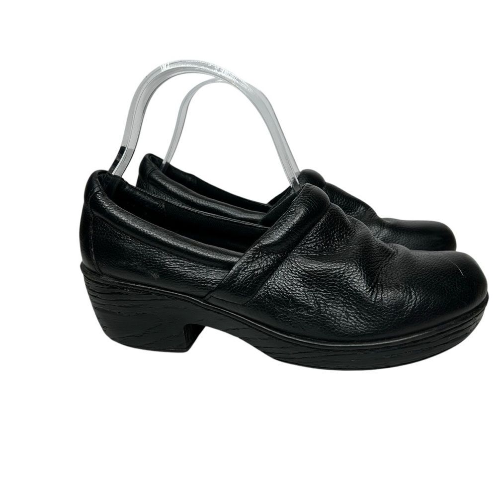 BOC Born Black Textured Leather slip on Mules shoes 10